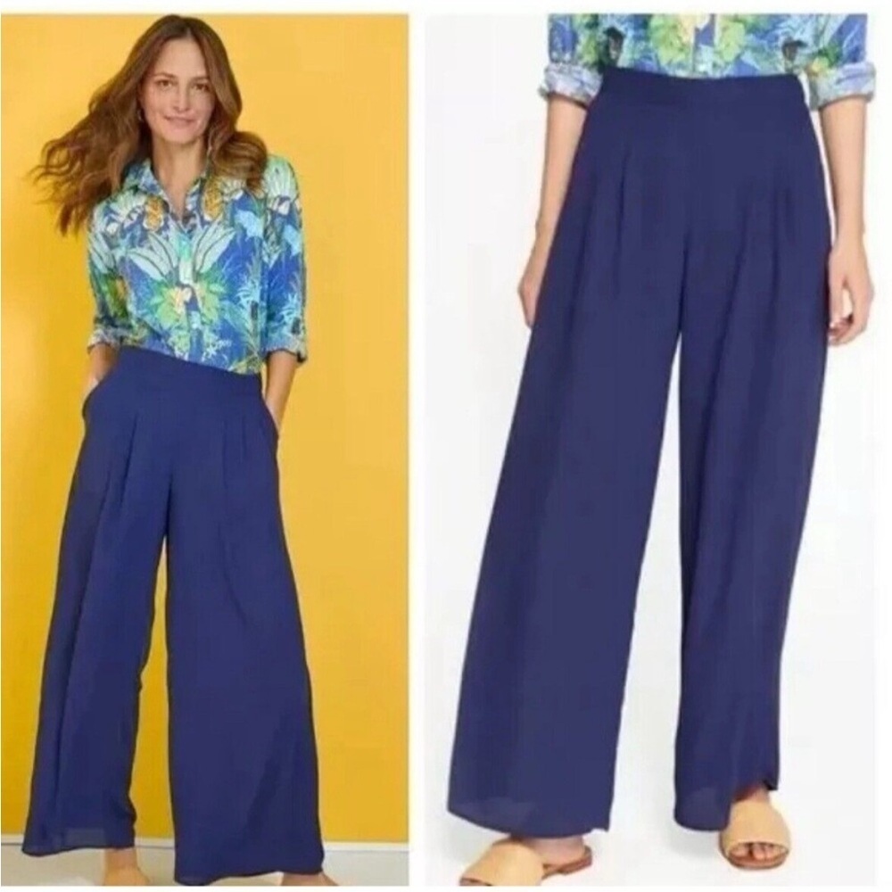 J. McLaughlin Candela Deep Blue Wide-Leg Pants